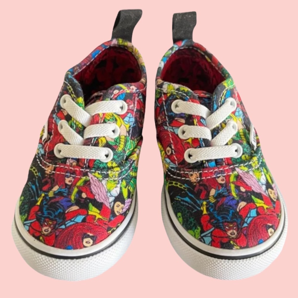 Vans Off The Wall Toddler X Marvel Authentic Elastic Lace Shoes - Multi Color 5T